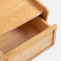 Kaya Bedside Table with 2 Cane Drawers - thumbnail 3