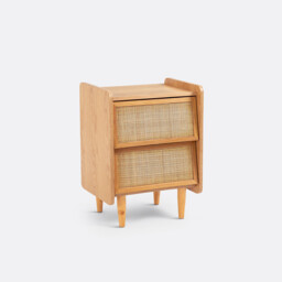 Kaya Bedside Table with 2 Cane Drawers