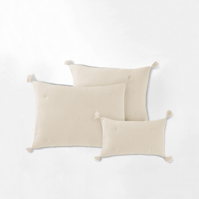 Kulma Quilted Cushion Cover in Cotton Muslin - image 1