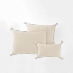 Kulma Quilted Cushion Cover in Cotton Muslin