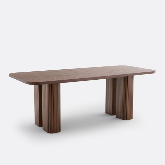 Latti Rectangular 6-8 Seater Dining Table in Oak and Pine Veneer - image 1