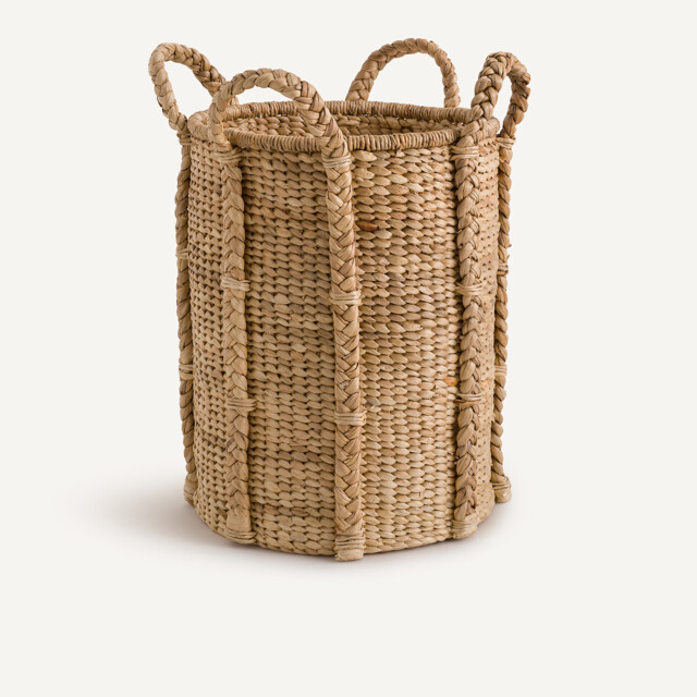 Tima High Round Basket in Water Hyacinth with 4 Handles - image 1