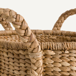 Tima High Round Basket in Water Hyacinth with 4 Handles - thumbnail 4