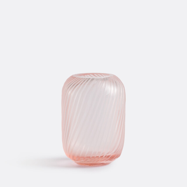 Azea Ribbed Glass Vase H13cm - image 1