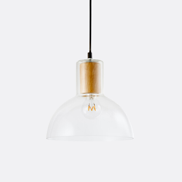 Lizia 24.5cm Glass & Wood Ceiling Lightshade - image 1