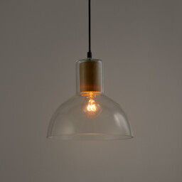 Lizia 24.5cm Glass & Wood Ceiling Lightshade - thumbnail 3