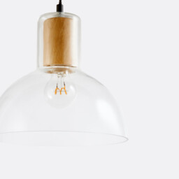 Lizia 24.5cm Glass & Wood Ceiling Lightshade - thumbnail 4