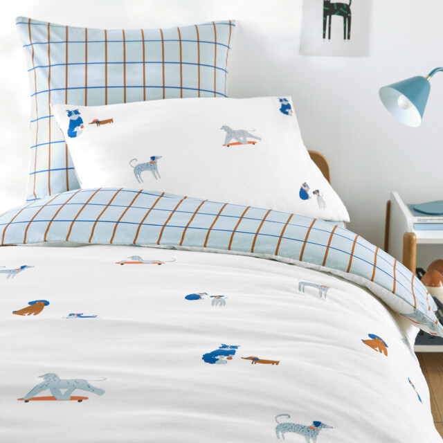 Team Chiens Dog Print Washed Cotton Child's Duvet Cover - image 1
