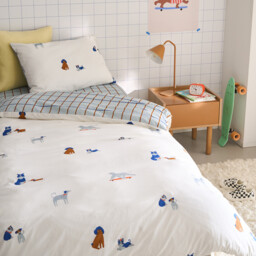 Team Chiens Dog Print Washed Cotton Child's Duvet Cover - thumbnail 2