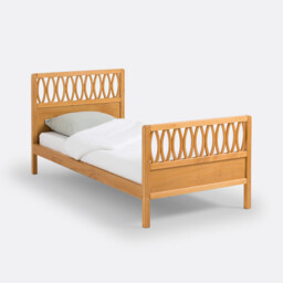 Malaya Vintage Solid Pine Bed with Bed Base