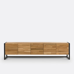 Hiba Oak and Veneered TV Stand L200cm