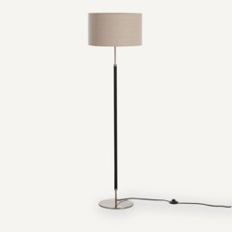 Jihana Brass Metal & Linen Floor Lamp - thumbnail 3