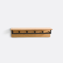 Alvan Steel and Oak Veneer Metal Coat Rack - thumbnail 3