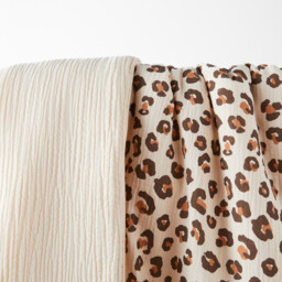 Kumla Leopard Print Cotton Muslin Baby Blanket - thumbnail 2