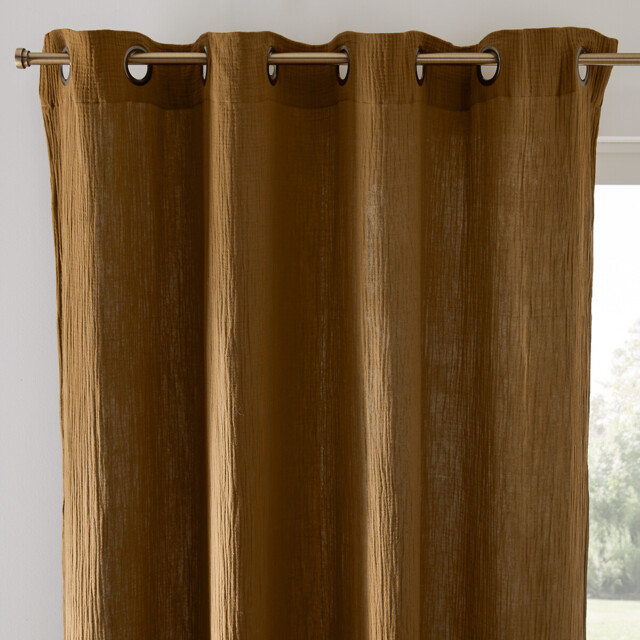 Kumla Cotton Muslin Curtain with Eyelets - image 1