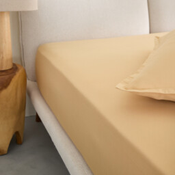 Saria 500 Thread Count Washed Cotton Sateen Fitted Sheet 30cm Depth - thumbnail 3