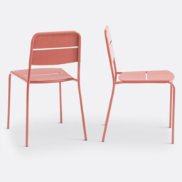 Set of 2 Dune Steel Metal Garden Chairs - thumbnail 4