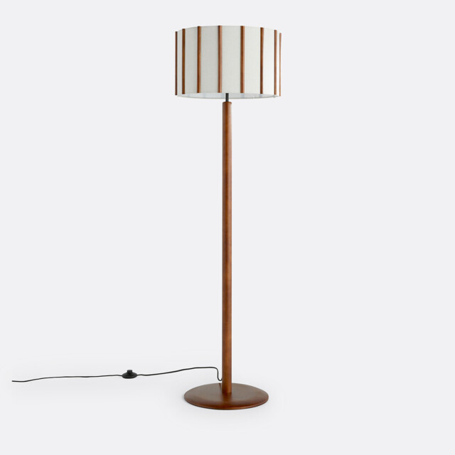 Vintela Rubberwood & Linen Floor Lamp - image 1