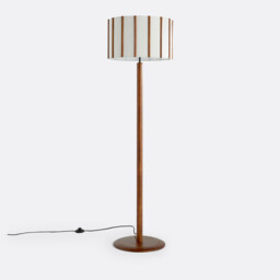 Vintela Rubberwood & Linen Floor Lamp