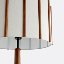 Vintela Rubberwood & Linen Floor Lamp - thumbnail 4