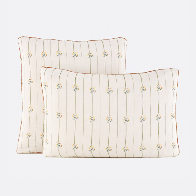 Risetti Floral Print Cotton Muslin Pillowcase - image 1