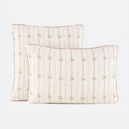 Risetti Floral Print Cotton Muslin Pillowcase - thumbnail 1