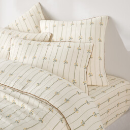 Risetti Floral Print Cotton Muslin Pillowcase - thumbnail 3
