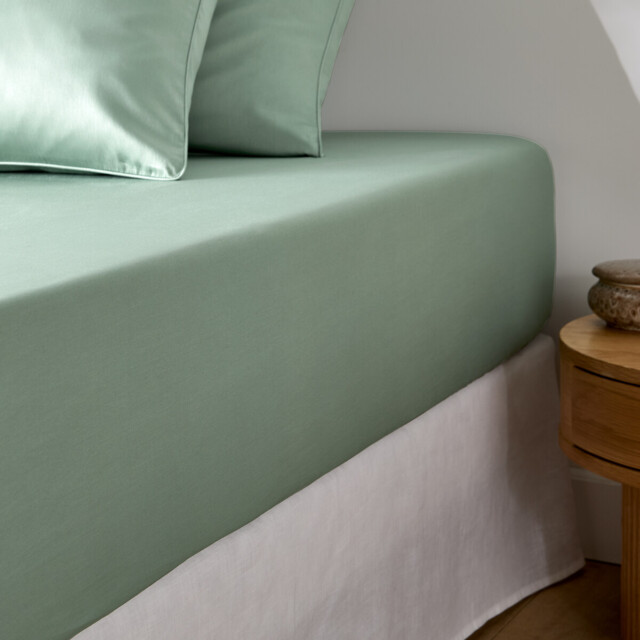 Opale Cotton Satin 350 Thread Count Fitted Sheet, 30cm Flap - image 1