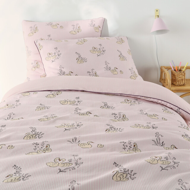 Swans 50% Recycled Cotton Duvet Cover With Taped Edging - image 1