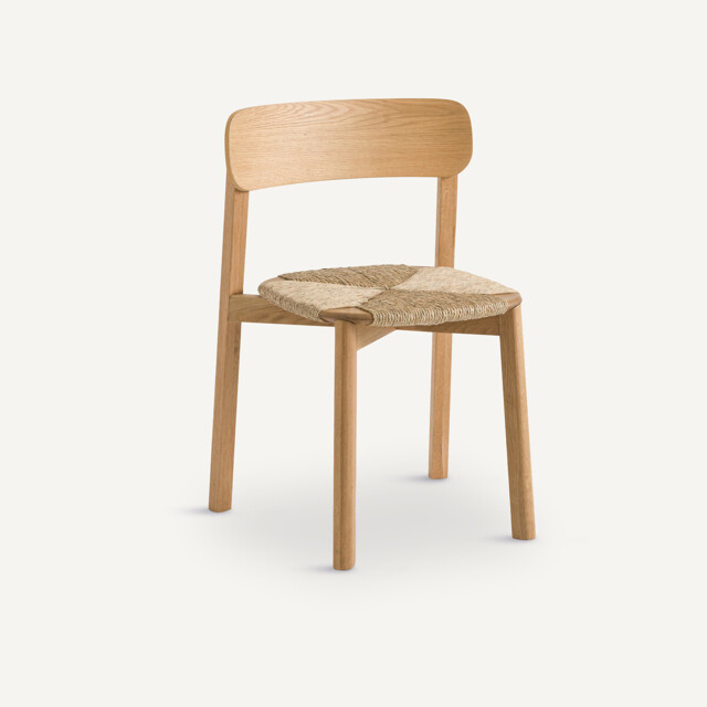 Batignolles Stacking Chair in Oak, Veneer and Straw, Designed By Emmanuel Gallina - image 1