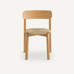 Batignolles Stacking Chair in Oak, Veneer and Straw, Designed By Emmanuel Gallina - thumbnail 3