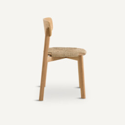 Batignolles Stacking Chair in Oak, Veneer and Straw, Designed By Emmanuel Gallina - thumbnail 4