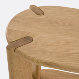 Elmo 3-Shelf Console Table in Solid Oak - thumbnail 4