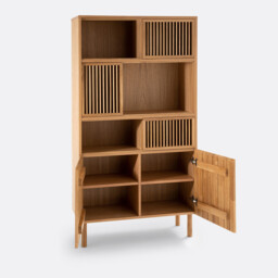 Bilbao Oak Veneered Storage Bookcase - thumbnail 3