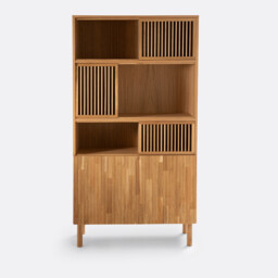Bilbao Oak Veneered Storage Bookcase - thumbnail 2