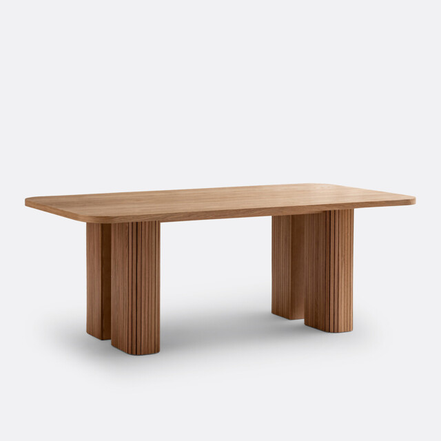 Latti Rectangular 6-8 Seater Dining Table in Oak and Pine Veneer - image 1