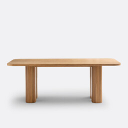 Latti Rectangular 6-8 Seater Dining Table in Oak and Pine Veneer - thumbnail 3