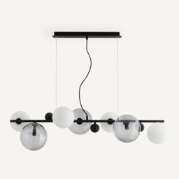 Bullesco Smoked Glass and Metal Ceiling Light - thumbnail 1