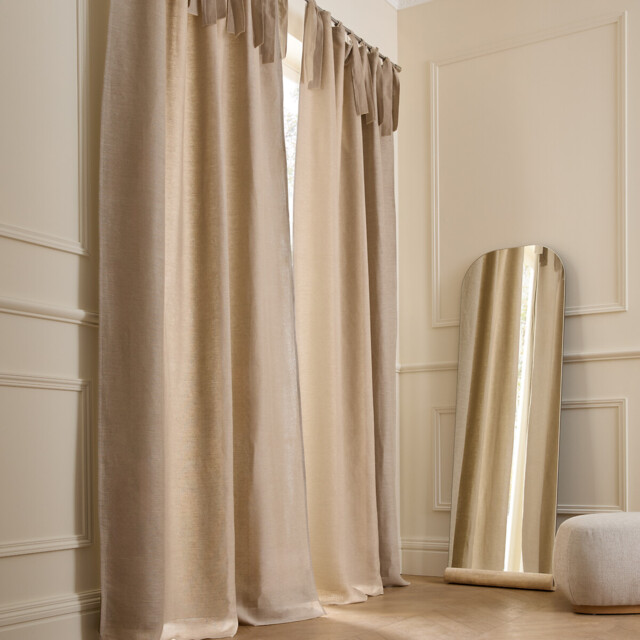 Colin Linen Lined Curtain with Tab Top - image 1