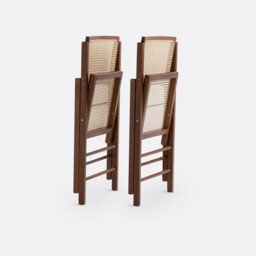 Set of 2 Rivia Beech & Cane Folding Chairs - thumbnail 4