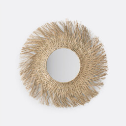 Loully 70cm Diameter Sunburst Straw Mirror - thumbnail 1