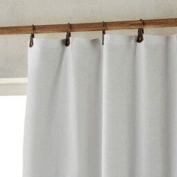 Private Blackout Washed Linen Curtain with Rings - thumbnail 2