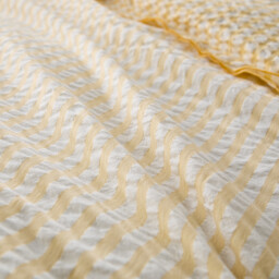 Cottage Yellow Cotton Seersucker Duvet Cover - thumbnail 3