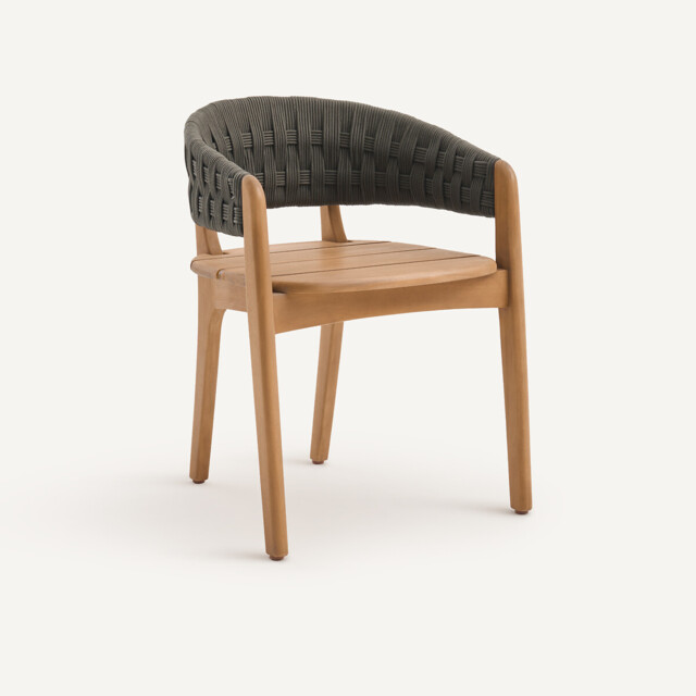 Chablis Solid Acacia/Braided Rope Garden Dining Chair - image 1