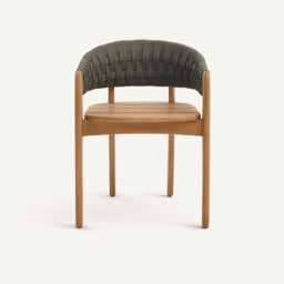 Chablis Solid Acacia/Braided Rope Garden Dining Chair - thumbnail 3