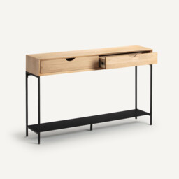 Mambo Oak Veneer Console Table - thumbnail 2
