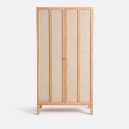 Esmara 2-Door Ash Veneer and Linen Wardrobe - thumbnail 2