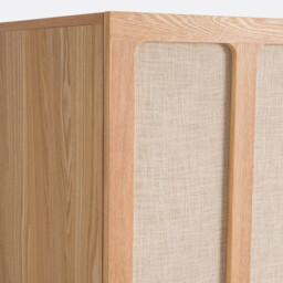 Esmara 2-Door Ash Veneer and Linen Wardrobe - thumbnail 4