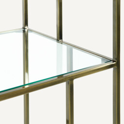 Parallel Brass Metal & Glass Bookcase - thumbnail 3