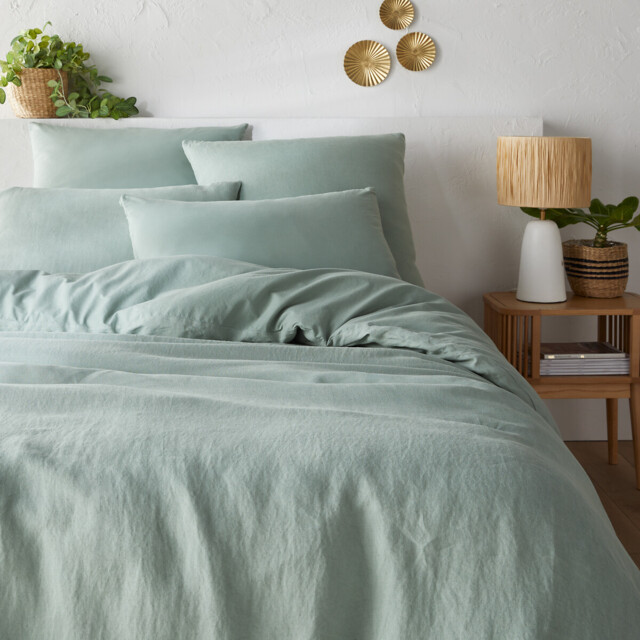 Annaba Two-Sided Washed Linen & Cotton Duvet Cover - image 1